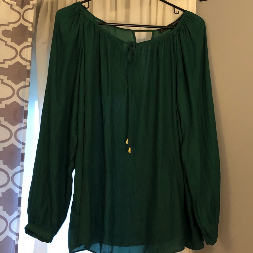 Zara green blouse